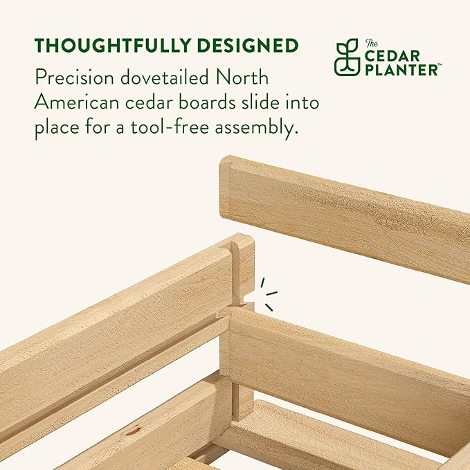 Greenes Fence Cedar Wood Planter Box with Wall Mount Brackets, 32" x 11" x 7" - Made in USA with North American Cedar