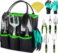 GROWIT Heavy Duty Gardening Tools - 22-Piece Gardening Gifts for Women, Mom, Men - Durable, Ergonomic Garden Tool Set