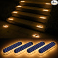 WILLED Solar Step Lights for Outside,4 Pack Warm White Solar Deck Lights Waterproof, Big Solar Charging Panel,Outdoor Solar Powered Lights for Steps,Stair,Dock,Driveway,Walkway,Sidewalk,Garden