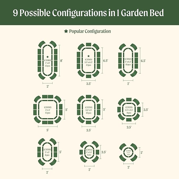 Vego Garden 32" Extra Tall Oval Metal Raised Garden Bed Kit - 9 in 1 Modular Planter Box for Vegetables, Flowers, Fruits - Pearl White