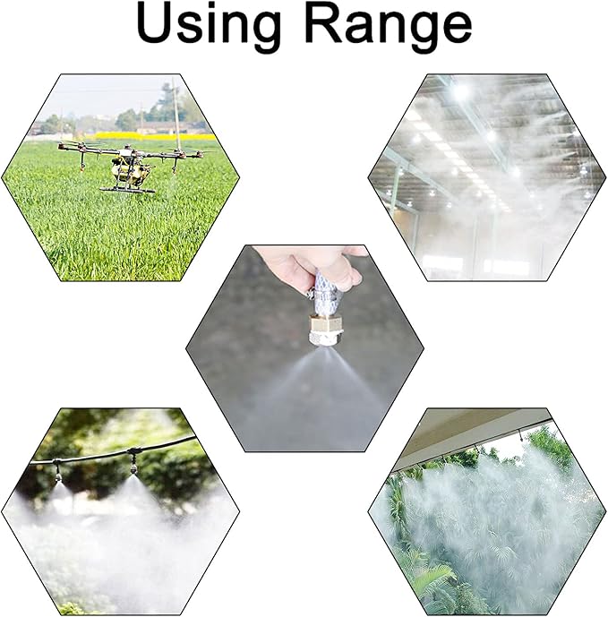Aopin G 3/16 Brass Misting Nozzles 0.8mm / 0.03" Orifice Atomizing Mister Sprayer Nozzle Suitable For Outdoor Cooling,Garden Irrigation,Fountain, Crop Nutrient Injection, Greenhouse 16 Pcs
