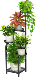 TOSKING 5 Tier Tall Plant Stand Indoor Outdoor, Heavy Duty Corner Shelf for Plants & Decor, Space Saving 3.9FT Metal Flower Pot Stand for Balcony, Garden, Living Room, Patio (Black, 47in)