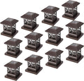 TWINSLUXES Fence Post Cap Light, LED Solar Lights for Deck Posts, Solar Post Caps Light Outdoor for 3.5x3.5/4x4/5x5 Posts, Wood or Vinyl Fence Deck Post, Warm Light (Brown)