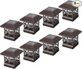 TWINSLUXES Fence Post Cap Light, LED Solar Lights for Deck Posts, Solar Post Caps Light Outdoor for 3.5x3.5/4x4/5x5 Posts, Wood or Vinyl Fence Deck Post, Warm Light (Brown) (8 Pack)