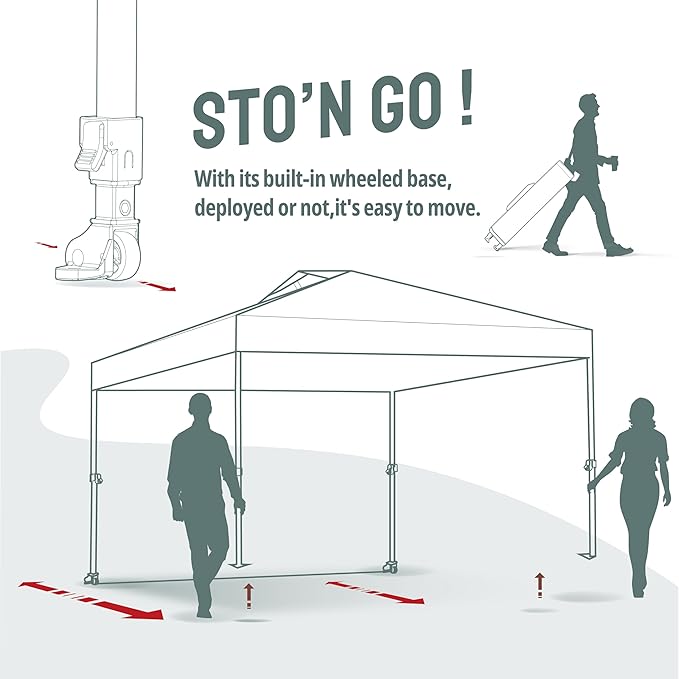 CROWN SHADES 12x12 Pop Up Canopy Tent Instant Commercial with 150D Silver Coated Fabric Including 1 Removable Sidewall, 4 Ropes, 8 Stakes, Weight Bags, STO 'N Go Bag, Red