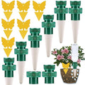 Grembeb【Upgrade】 Self Watering Planter Insert,6 Plant Spikes Device Ceramic Stakes + 6 Garden Papers Automatic Drip Irrigation Flower Waterer System for Vacation Outdoor Indoor Home Houseplant Use