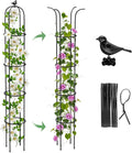 Garden Obelisk Trellis for Climbing Plants Outdoor 6.2 Ft Rose Bush Round Trellis for Pots Rustproof Metal Plant Flower Trellises for Clematis Vine Jasmine Support Outdoor Indoor (Black, 6.2ft)