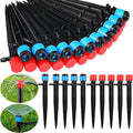 120 Pcs Drip Irrigation Emitters for 1/4'' Drip Irrigation Tubing 60 Irrigation Emitters Sprayer 60 Adjustable 360 Degree Water Flow Drippers for Patio Lawn Garden Watering