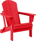 Westin Outdoors Laguna WO Home Outdoor Adirondack Folding Chair Lounger Seat Traditional Retro Home Furniture for Beach, Balcony, Backyard, Lawn, Patio, Pool, Deck, Garden (Red)