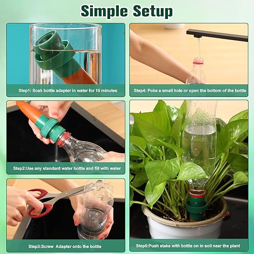 Patelai Terracotta Plant Watering Spikes Self to Use with Cola Bottles Houseplant Watering Stakes Automatic Irrigation System (10 Pack,Terracotta)
