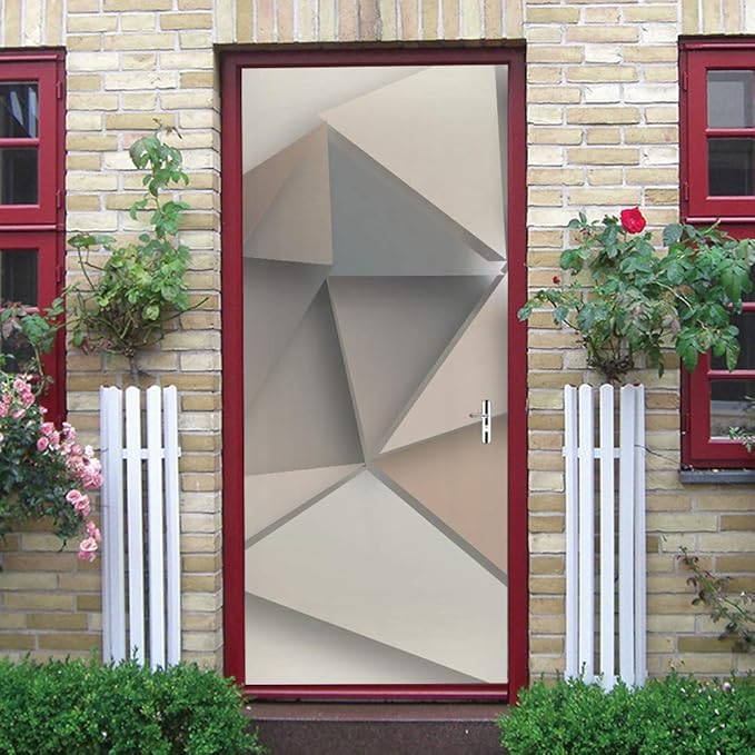 3D Peel and Stick Murals - Three-dimensional Wallpaper - Self-adhesive Removable PVC Waterproof Door Poster for Bedroom Living Room Wall Decoration 31.5 x 78.7 inch