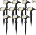 Fabrito 72 LEDs Solar Spot Lights Outdoor Waterproof, 3 Modes Landscape Spotlights, Dusk to Dawn Solar Powered Flood Wall Lights for Outside, Solar Garden Lights for Yard Porch 10 Pack (Warm White)