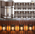 Solar Fence Lights, 8 Pack Deck Light Waterproof Solar Outdoor Lights for Garden Fence Post Backyard Decor, Brown