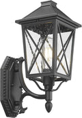Darkaway Outdoor Wall Light Fixture,Outside Porch Lights Wall Mounted Seeded Glass Exterior Waterproof Lantern Modern E26 Socket Wall Sconce Lighting for Front Door Yard Patio