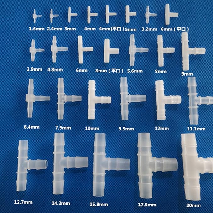 Unifizz T - Piece Hose Equal Paths Tube Accessories,5.6mm Equal Paths Plastic Hose Tube Connector For Cooling Watering Irrigation, Transparent, 10Pcs
