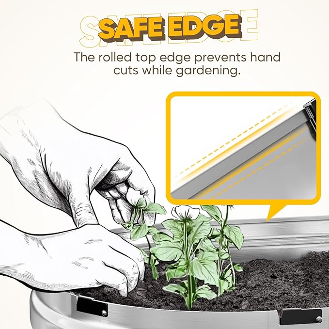 KING BIRD Raised Garden Bed Kit 2025 Upgraded Quick-Setup Galvanized Planter Garden Box Outdoor for Gardening, Vegetables, Flowers, 74x36x12 in, Silver 2PCS