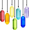 HDCRYSTALGIFTS 7pcs Crystal Suncatcher Prisms 3'' Window Hanging Ornament Rainbow Glass Prism Sun Catcher Decor for Home Garden