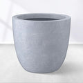 Kante 10 Inch Dia Round Concrete Planter, Indoor Outdoor Large Plant Pot with Drainage Hole and Rubber Plug for Home Patio Garden, Gray