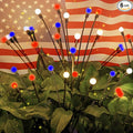 OZS 6pack Solar American Flag Lights - 4th of July Solar Garden LED Outdoor Waterproof Firefly Light for Memory Day, Independence Day, National Day Decoration (Red White Blue)