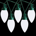 C9 Christmas Lights Outdoor 50 LED Cool White Strawberry 34.5ft Waterproof Xmas String Light for Garden Yard Home Party Holiday Christmas Tree Indoor Decoration(Cool White)