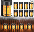 Flickering Flames Solar Fence Lights, Upgraded 8 Pack Waterproof Solar Outdoor Lights for Deck Fence Post Yard
