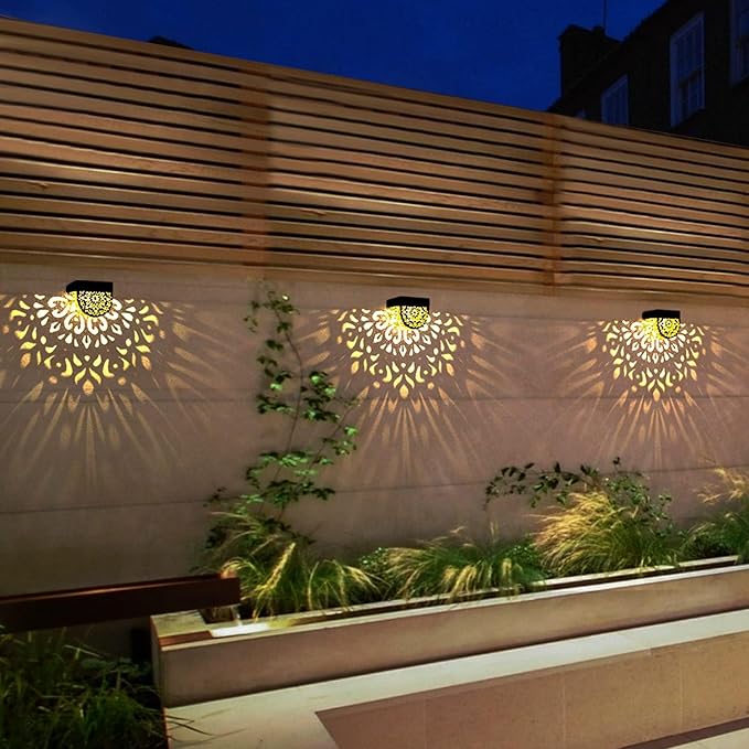 Solar Fence Lights 6 Pack Solar Deck Lights Outdoor Waterproof LED Solar Powered Step Wall Lights Outdoor Decorations Decorative for Front Door