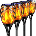 TomCare Solar Lights Upgraded, 43" Waterproof Flickering Flames 96 LED Torches Lights Outdoor Solar Landscape Decoration Lighting Dusk to Dawn Auto On/Off Pathway Lights for Garden Patio Driveway (4)