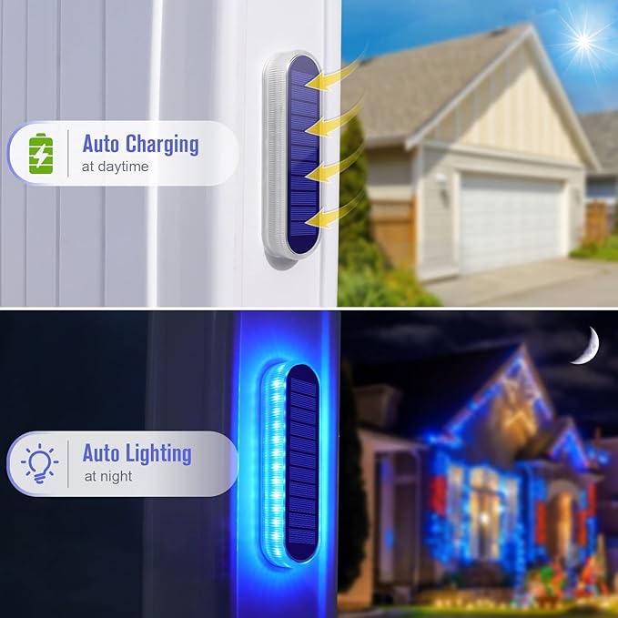 Honalia Solar Dock Lights Outdoor Waterproof IP68, Driveway Lights Solar Powered 6 Pack, Blue Solar Deck Lights Warning Concrete Step Lights for Driveway Deck Stairs Marine Dock Runway