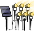 Solar Spot Lights Outdoor, Landscape Spotlights IP65 Waterproof 9.8ft Cable, Dusk to Dawn Solar Uplights for Tree Garden Yard Driveway Porch Walkway Pool (6-in-1, 3000K Warm White)