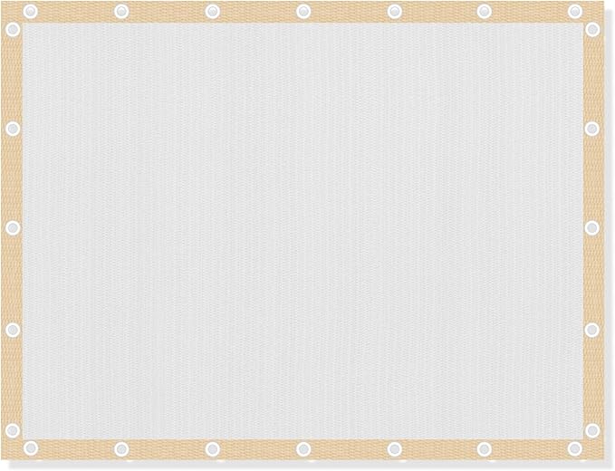 VICLLAX Shade Fabric Sun Shade Cloth with Every 2 FT Grommets for Patio Garden Pergola Cover Canopy 10x16 FT, Cream