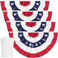 USA Pleated Fan Flag American US Bunting Flag Patriotic Half Fan Banner Flag with Canvas Header and Brass Grommets for 4th of July Memorial Day Indoor Outdoor Decoration (4, 1.5x3 Feet)