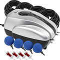 AquaMiracle All-in-One Pond Air Pump Koi Pond Aerator for Pond up to 2000 Gallons Pond Deicer Pond Aeration Kit with 2&4 Outlets Air Stones Airline Tubing Check Valves