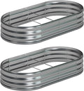 6x3x1ft(2 Pack) Oval Galvanized Raised Garden Bed,Outdoor Planter Box Metal Patio Kit Planting Bed for Vegetables Flowers and Succulents