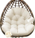 Egg Chair Cushion Replacement, Waterproof Outdoor Hanging Egg Chair Cushion Hammock Swing Chairs Cushions Pads, U-Shaped Thickened Cushions for Hanging Eggs Chairs, 47x33x7 Inches (Cream)