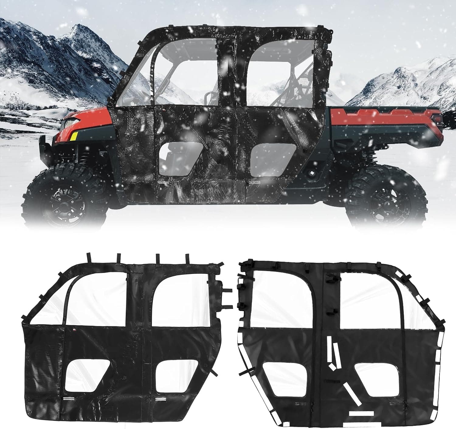 Kemimoto UTV Cab Enclosure Polaris Ranger XP 1000 Crew 2019-2024