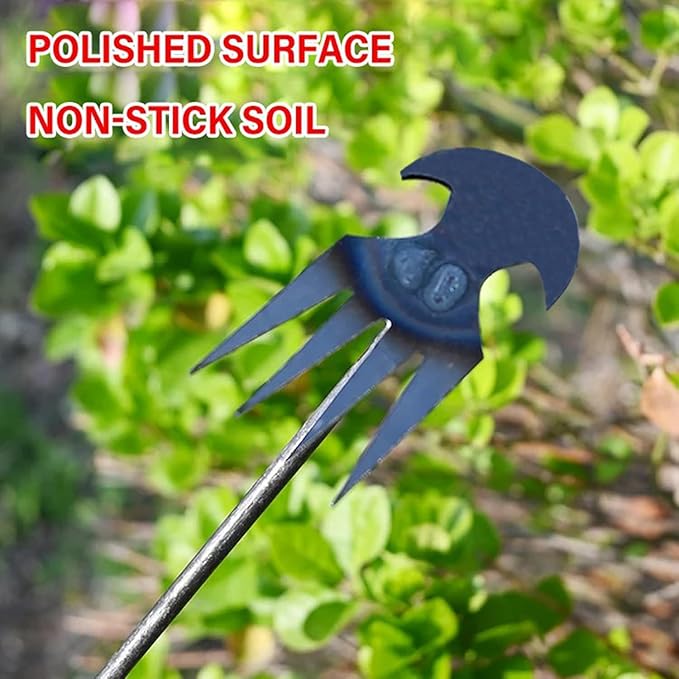 Weeding Artifact Uprooting Garden Weeding Tool, Upgraded Weed Removal Tool, Stainless Steel/Manganese Steel Weed Puller Manual Weeders for Home Gardening Yard Farmland (12in Stainless Steel (4Teeth))