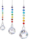 HDCRYSTALGIFTS Memorial Gift,Crystal Ball Prism Rainbow Maker Chakra Suncatcher Hanging Beads Window Sun Catcher Sympathy Gifts for Loss of Loved One,Set of 3