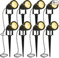 LED Landscape Spotlights Low Voltage 5W 12V 24V Garden Pathway Lights Waterproof IP66 Warm White Walls Trees Flags Outdoor Landscape Lights with Stakes