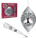 ISEO Tree of Life Wind Spinner Outdoor and Gazing Ball Set, Metal Yard and Garden Decoration, Weather-Resistant Wind Spinners for Outdoor, 6.5" Cool Garden Décor, Perfect Wind Spinner Gift