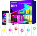 Permanent Outdoor Lights,100ft RGB Eave Light with App Control Remote,IP67 Waterproof LED Lights,Music Sync Outside Light for House,Halloween,Roof,Garden,Christmas,Holiday Decoration