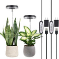 LORDEM Plant Grow Light, Full Spectrum LED Plant Light for Indoor Plants, Growing Lamp with Auto On/Off Timer, 4 Dimmable Brightness, 2 Packs of Black