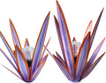 Metal Agave Plant Garden Art, 2 Pack Tequila Rustic Sculpture, Rustic Metal Agave Plants Garden Lawn Home Ornaments, for Yard Stakes, Garden Figurines, Outdoor Patio (2 PCS Purple with Light)