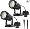 LemonBest Landscape Lights - 5W 110V Outdoor Spotlight - Waterproof IP65-3000K Cool White LED Landscape Lights - 5ft Cable for Yard Garden Patio Driveway House (Include Spike) (2 Pack)