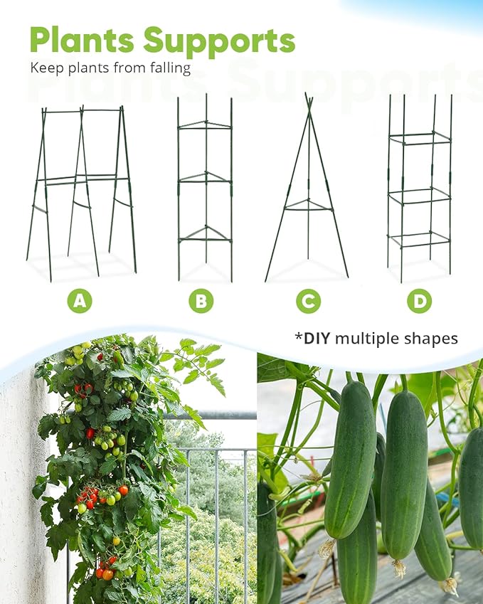Quictent Galvanized Raised Garden Bed 8x4x1 Ft Metal Planter Box for Vegetables Bottomless for Backyard, 2 Tomato Cages Included, Dark Grey