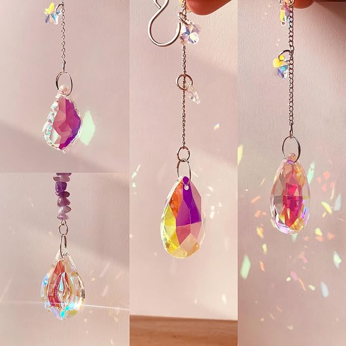 WASTROYAL 500 Pcs+ DIY Suncatcher Making Kits for Adults Crystal Christmas Sun Catchers Crafts Rainbow Maker for Christmas Decor Indoor Window Christmas Favors Sun Catcher Craft (Christmas)