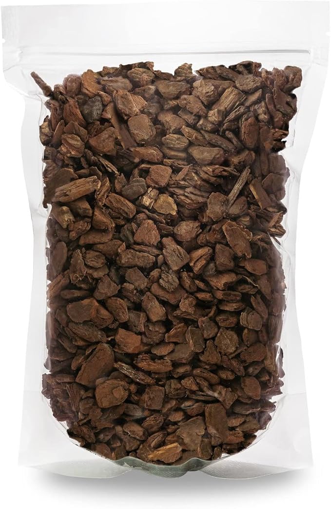 New Zealand Pinus Radiata Bark - Organic Hand Mixed New Zealand Orchiata Pine Bark for Orchids - Medium Chips 9-12mm - 1 Quart Bag