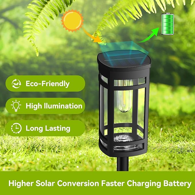 Solar Lights Outdoor Waterproof for Garden Pathway Walkway Driveway Yard Lawn Decorative Landscape Lighting. (Cool White Light, 1)
