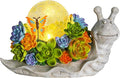 Afirst Solar Garden Snail Statues with Succulent Outdoor Resin Figurine Solar Lights Statue Decorations for Lawn, Patio, Balcony, Yard Ornament