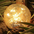 TOMEX Solar Garden Lights, Cracked Glass Ball Waterproof Warm White LED for Outdoor Decor Decorations Pathway Patio Yard Lawn, 1Pack (5.9")