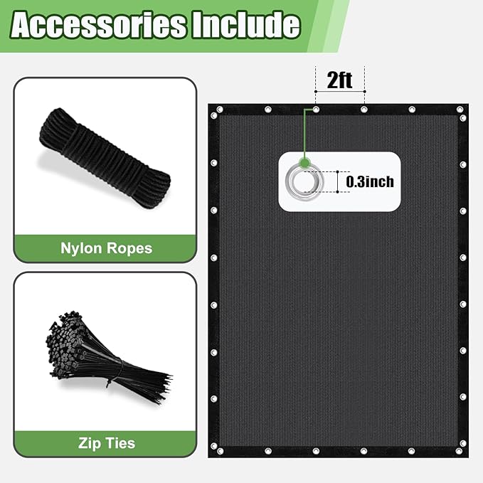 Outdoor 90% Sun Shade Cloth with Grommets, 10 X 22 FT Pergola Shade Cover for Garden Patio Carport Kennel Swimming Pool, Dark Grey (We Make Custom Size)